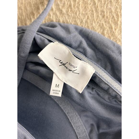 Soma Wknd Ultimate Support Strapless Maxi Dress Sz M Stone Blue Built In Bra - Picture 3 of 10